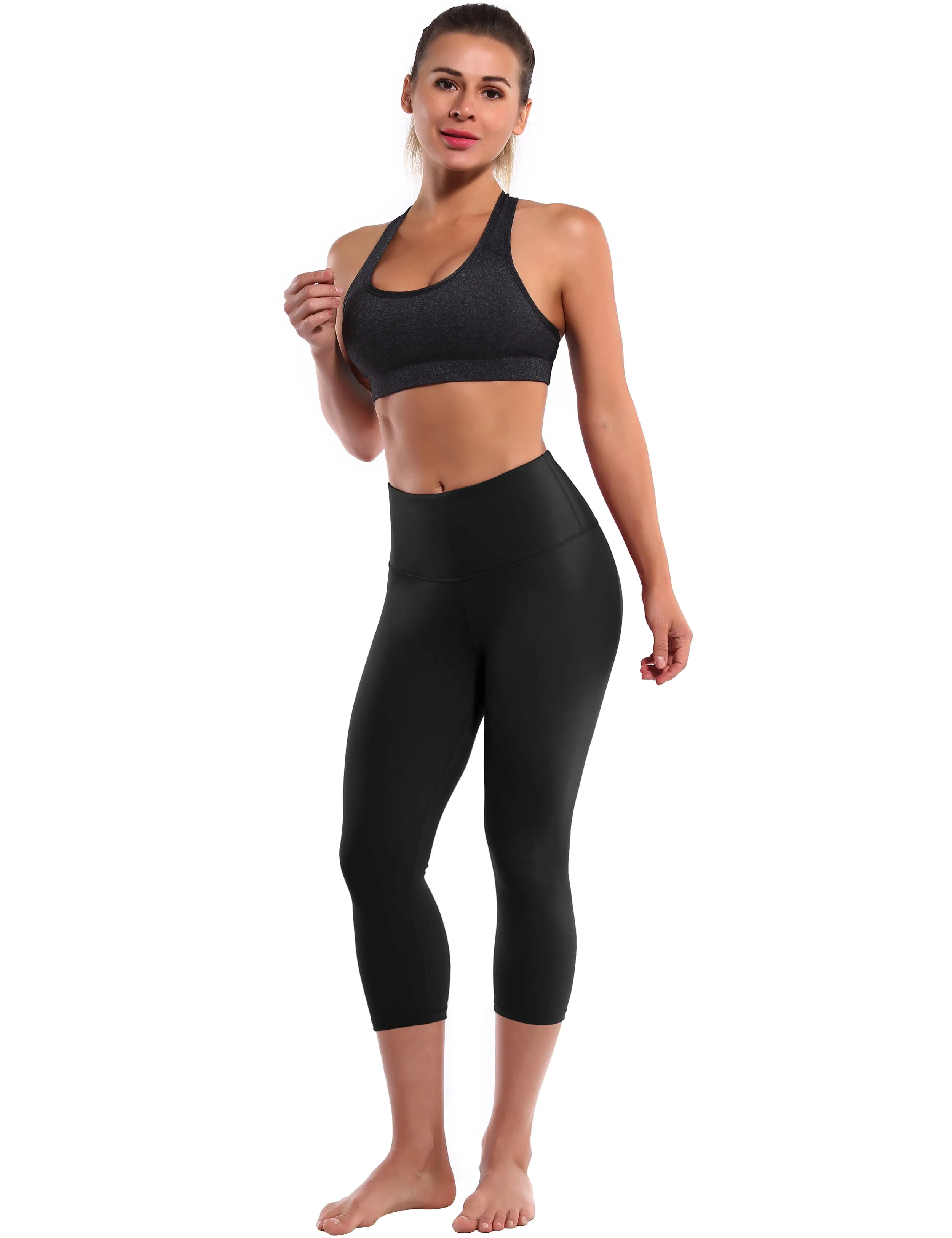 19 High Waist Crop Tight Capris black_yogastudio