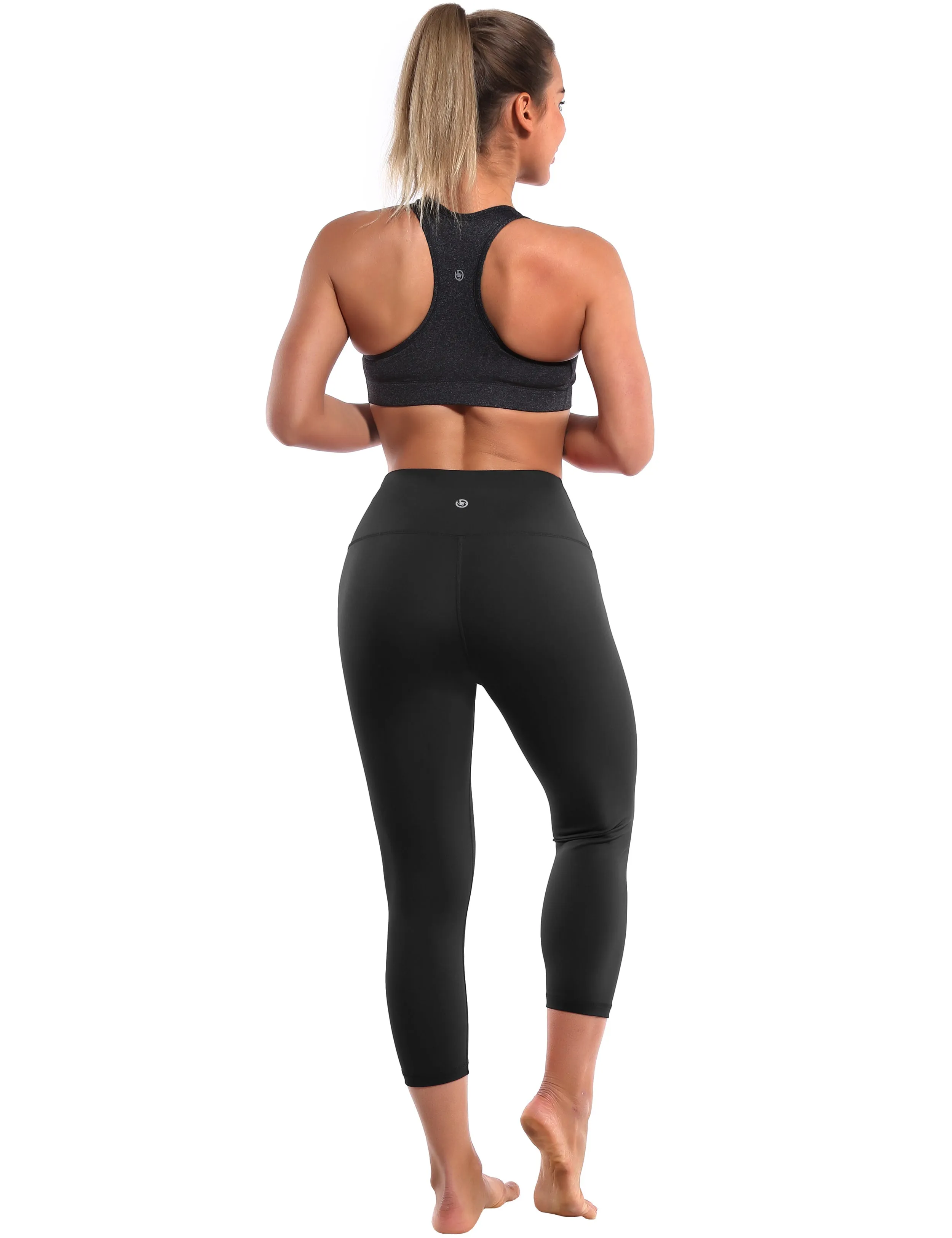 19 High Waist Crop Tight Capris black_yogastudio