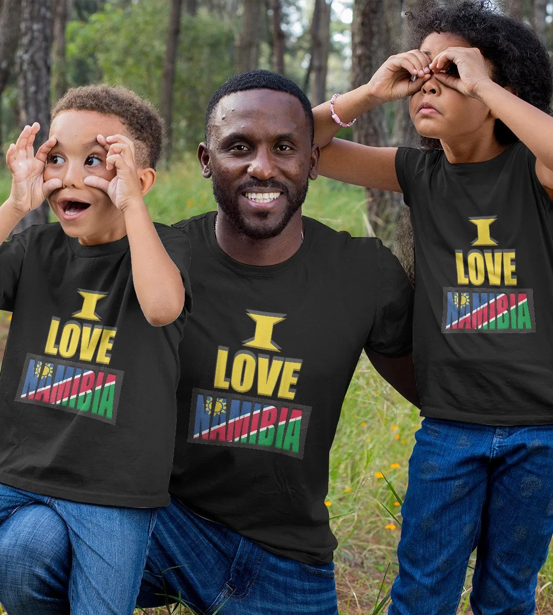 1sttheworld T-Shirt - I Love Namibia T-Shirt Black A35