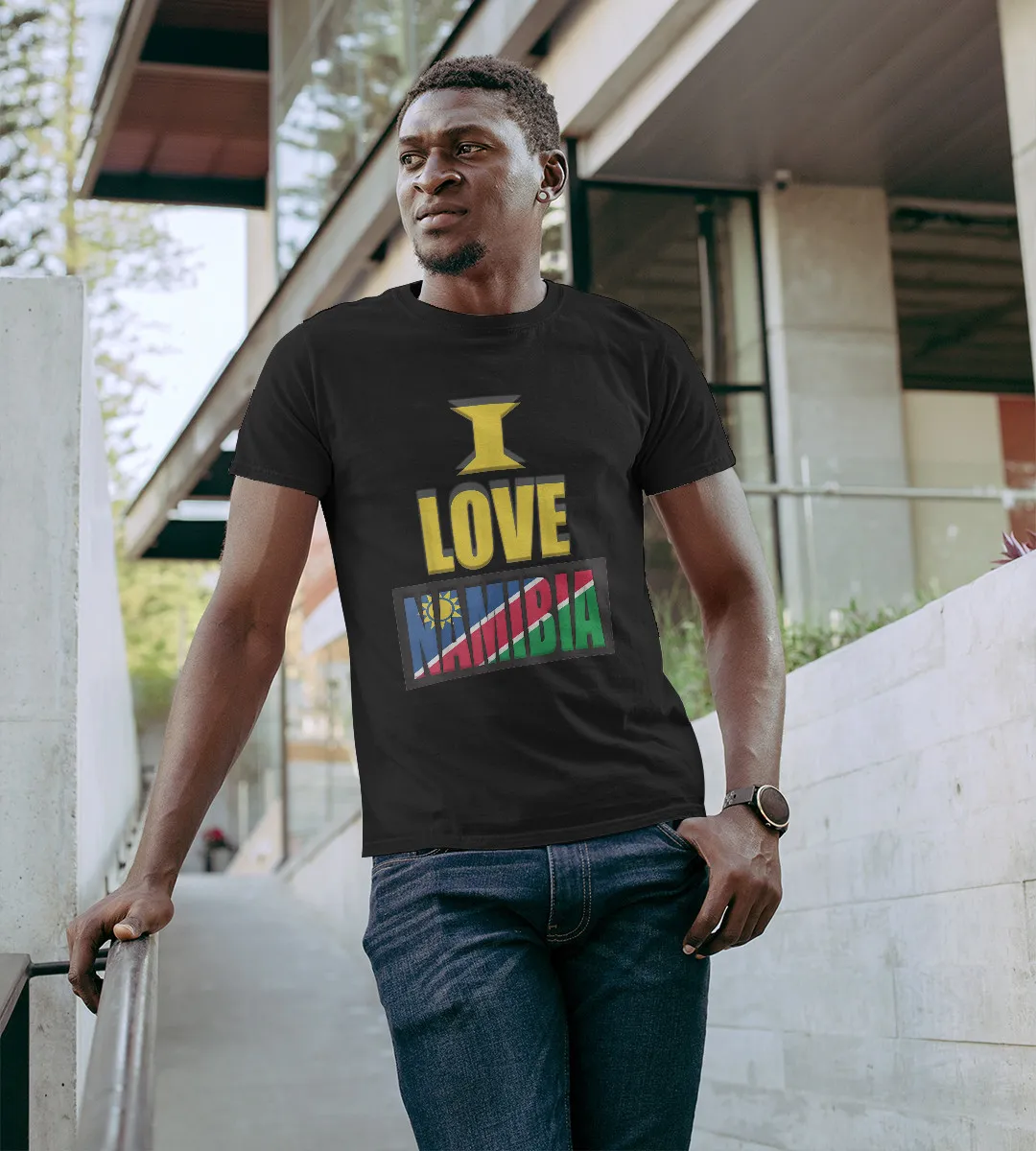 1sttheworld T-Shirt - I Love Namibia T-Shirt Black A35