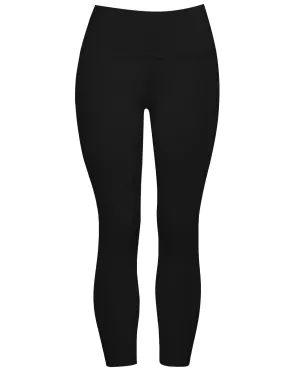 22" High Waist Crop Tight Capris black