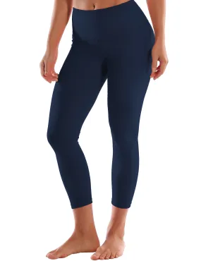 22" High Waist Crop Tight Capris darknavy