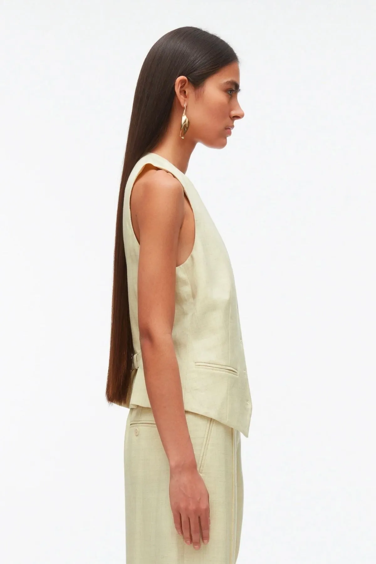 3.1 Phillip Lim Tailored Vest with Set In Bra - Limencello