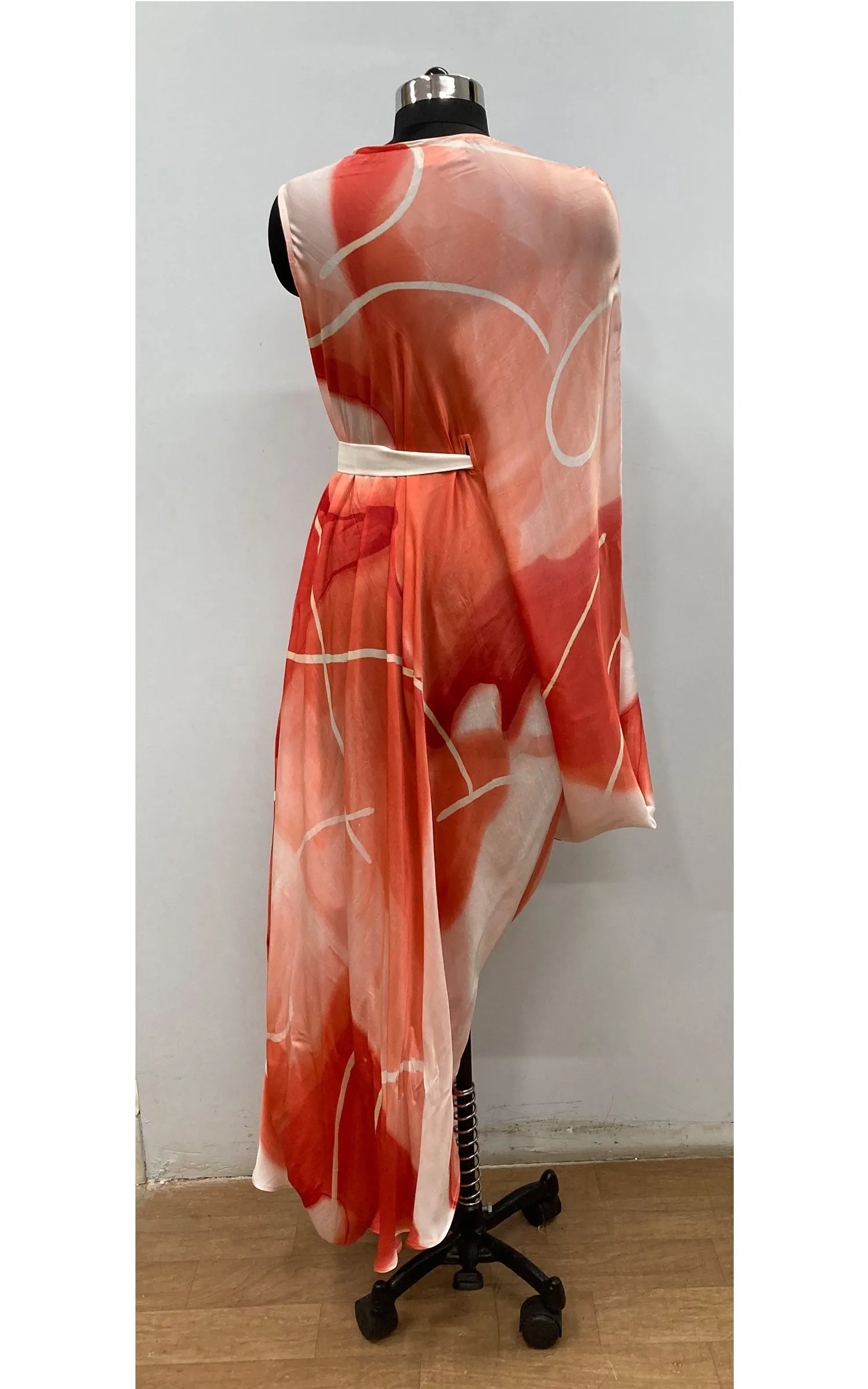 Abstract Printed Sleeveless Drape