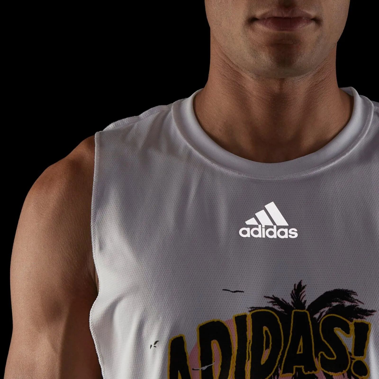 Adidas Mens Enhanced Performance Running Vest T-Shirt with Cutoff Design - Break The Norm Collection