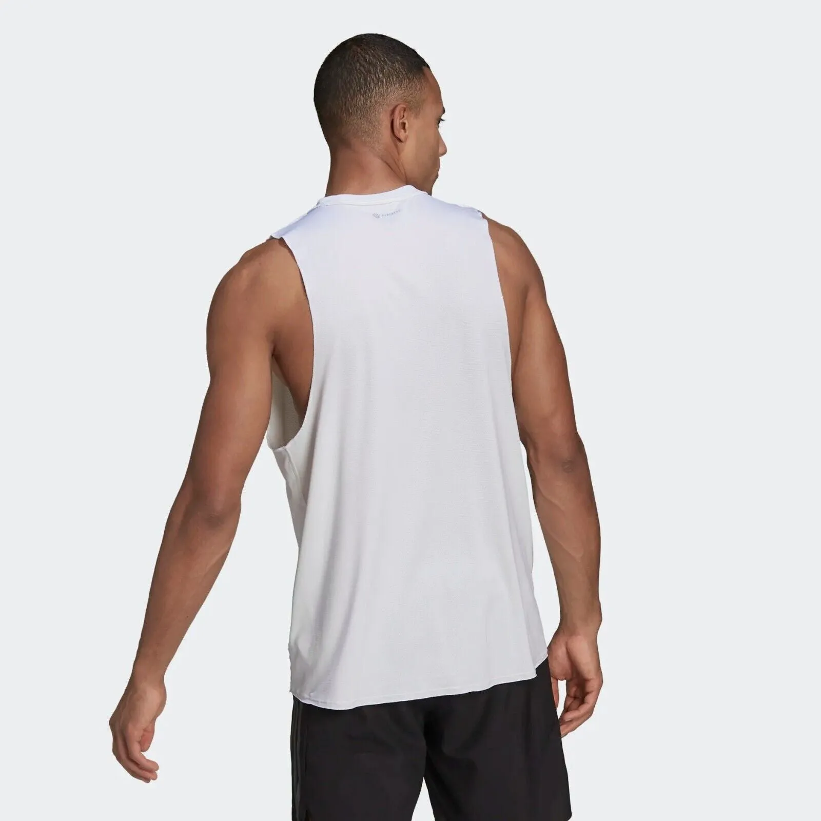 Adidas Mens Enhanced Performance Running Vest T-Shirt with Cutoff Design - Break The Norm Collection