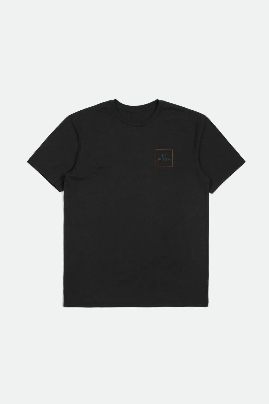 Alpha Block S/S Tailored Tee - Black/Paradise Orange/Spruce