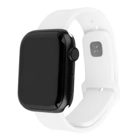 Apple Watch (42 / 44 / 45 / SE / 49mm) Fixed Wide Sporty Silikone Rem Sæt - Hvid