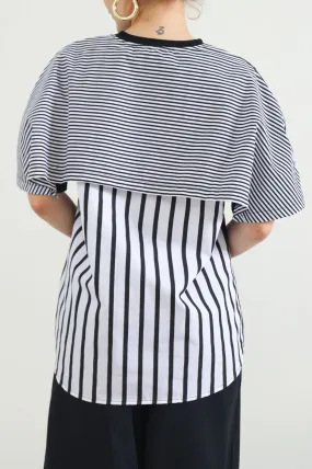 ASYMMETRICAL STRIPED TEE