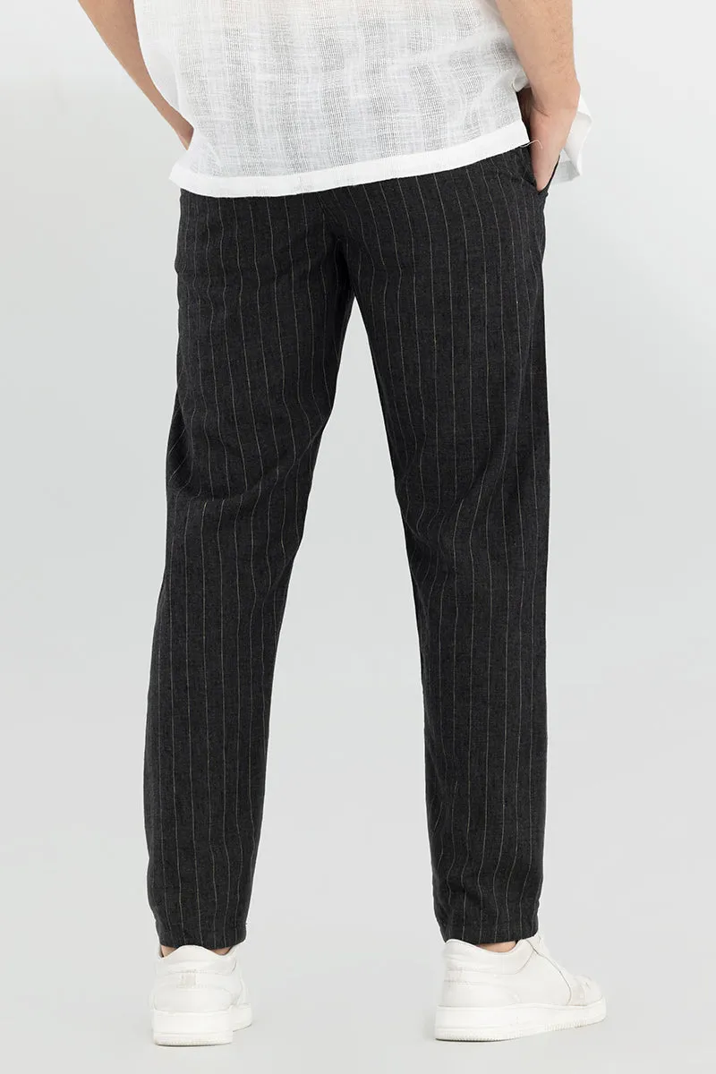 Aurabreeze Black Linen Pant