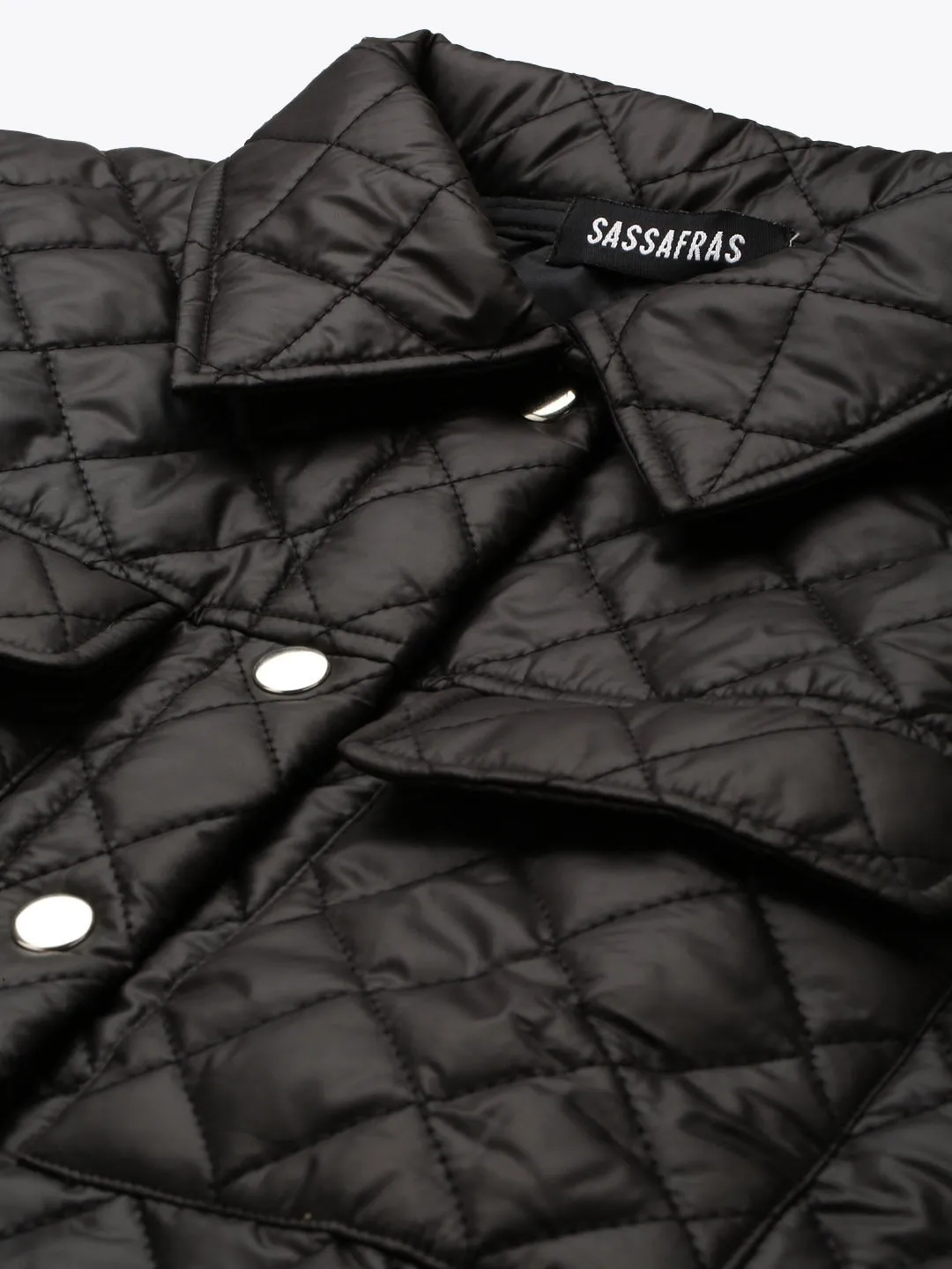 Black Sleeveless Quilted Crop Jacket