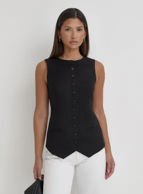 Black Tailored Waistcoat- Briella