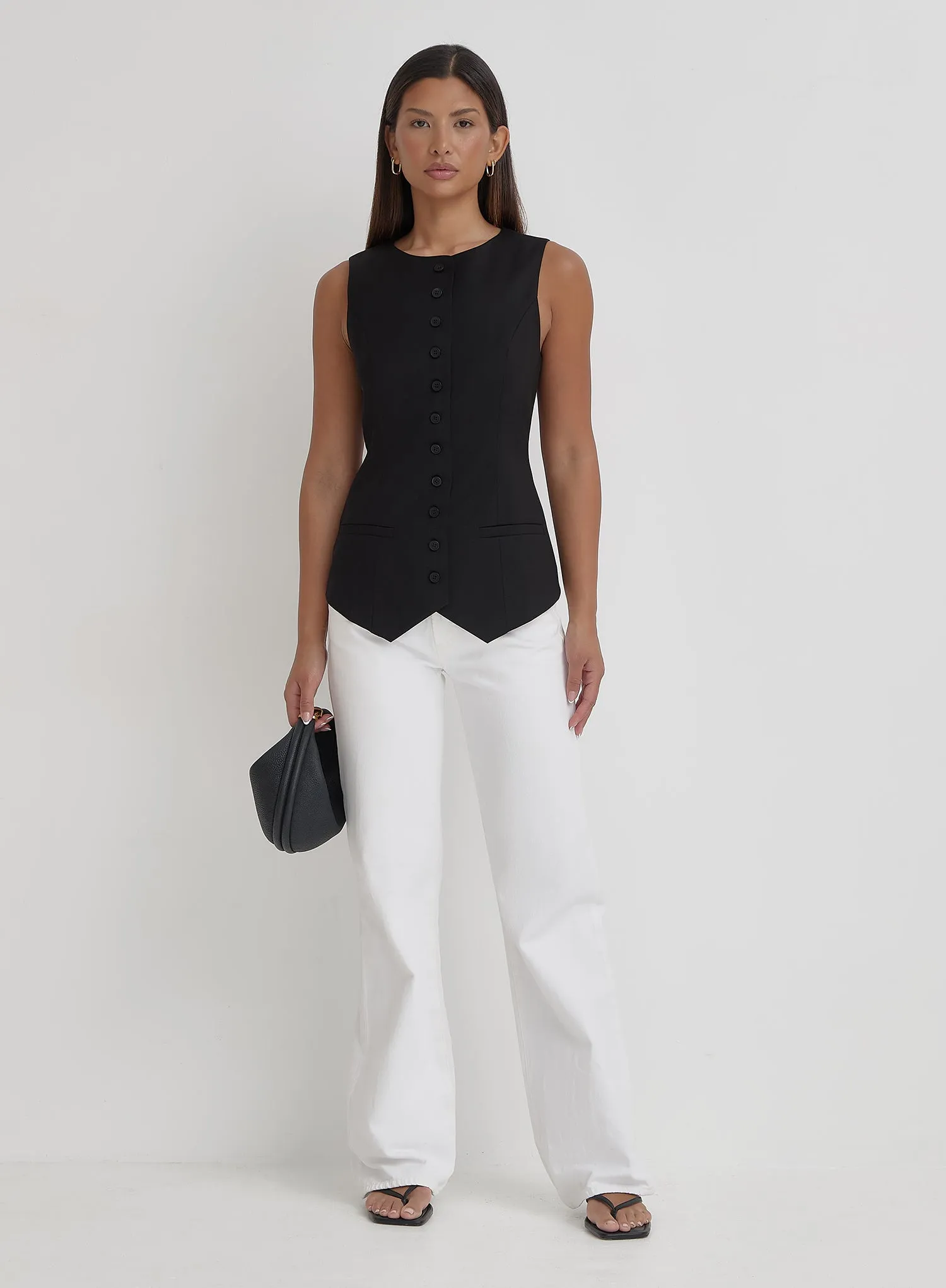 Black Tailored Waistcoat- Briella