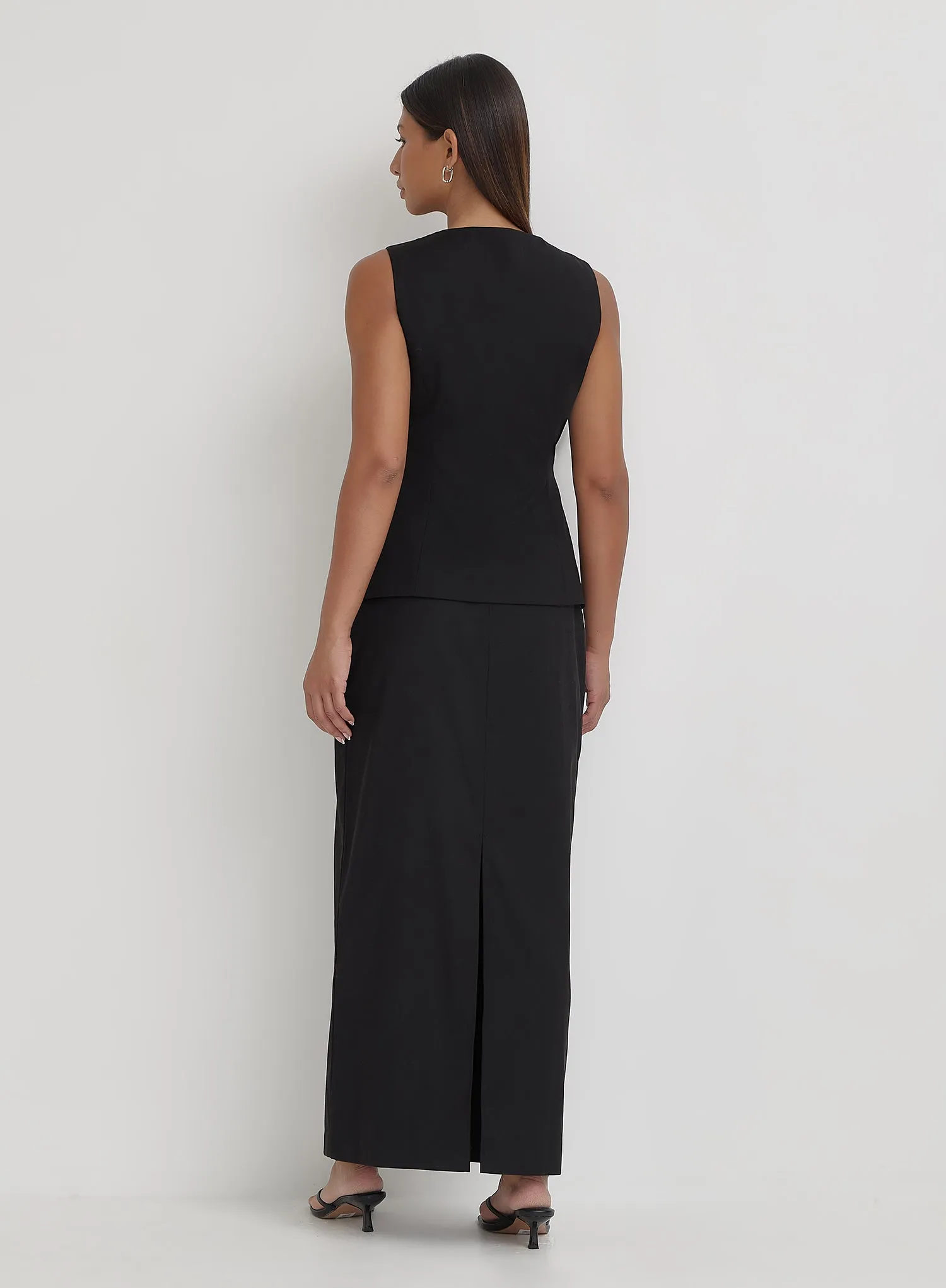 Black Tailored Waistcoat- Briella