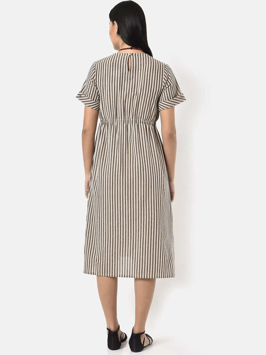 Brown Striped Dress