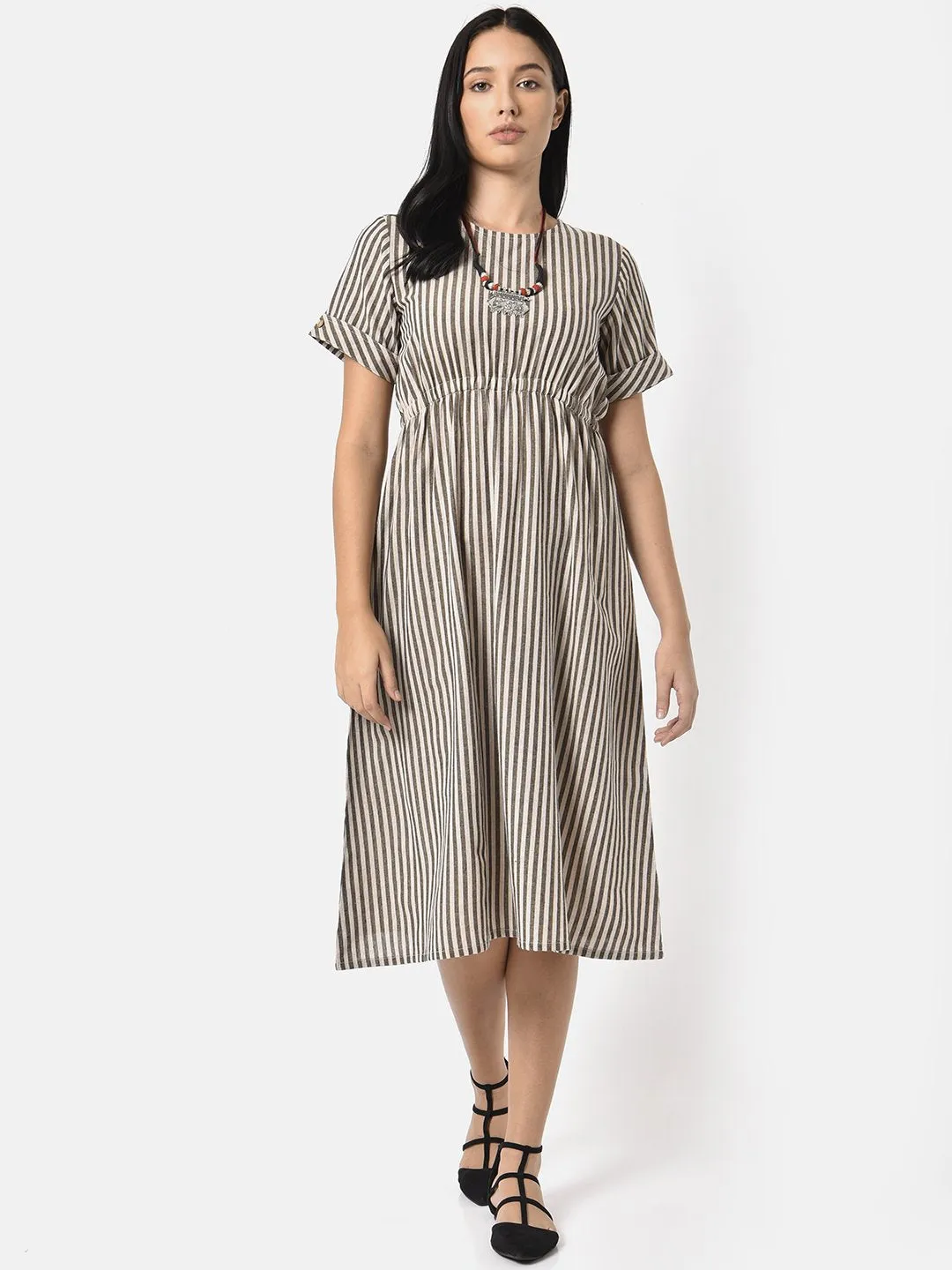 Brown Striped Dress