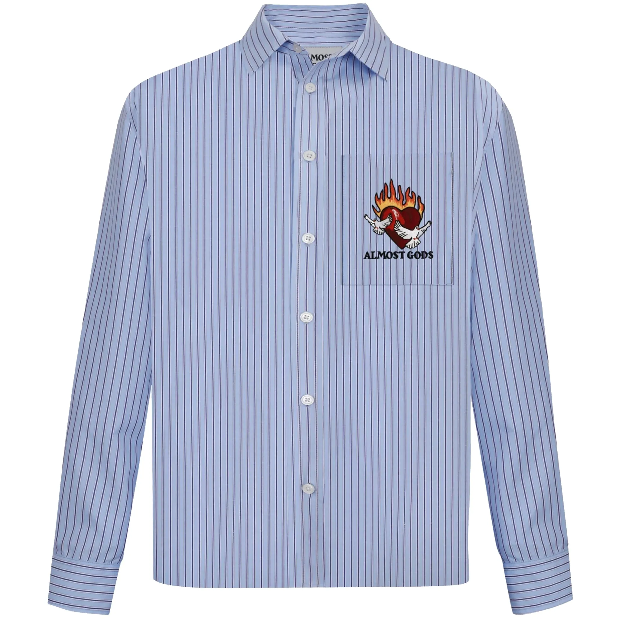 Burning Heart Striped Shirt