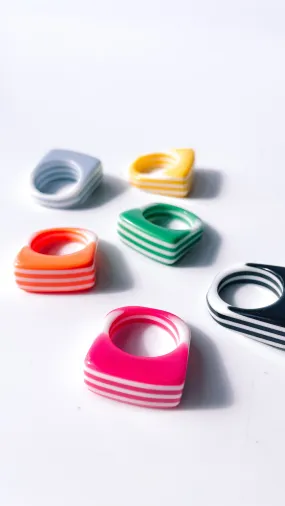 Candy-Striped Acrylic Ring