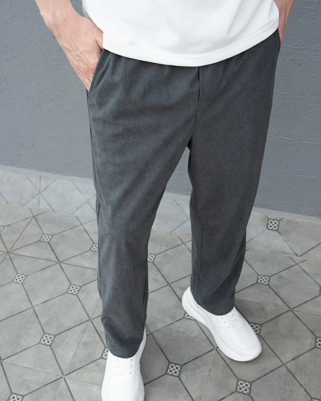 Castor Gray Corduroy Pant