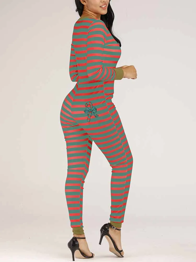 Christmas Striped Jumpsuit