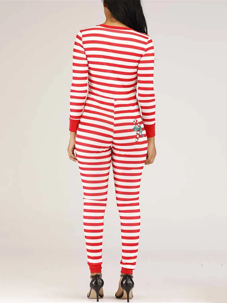 Christmas Striped Jumpsuit