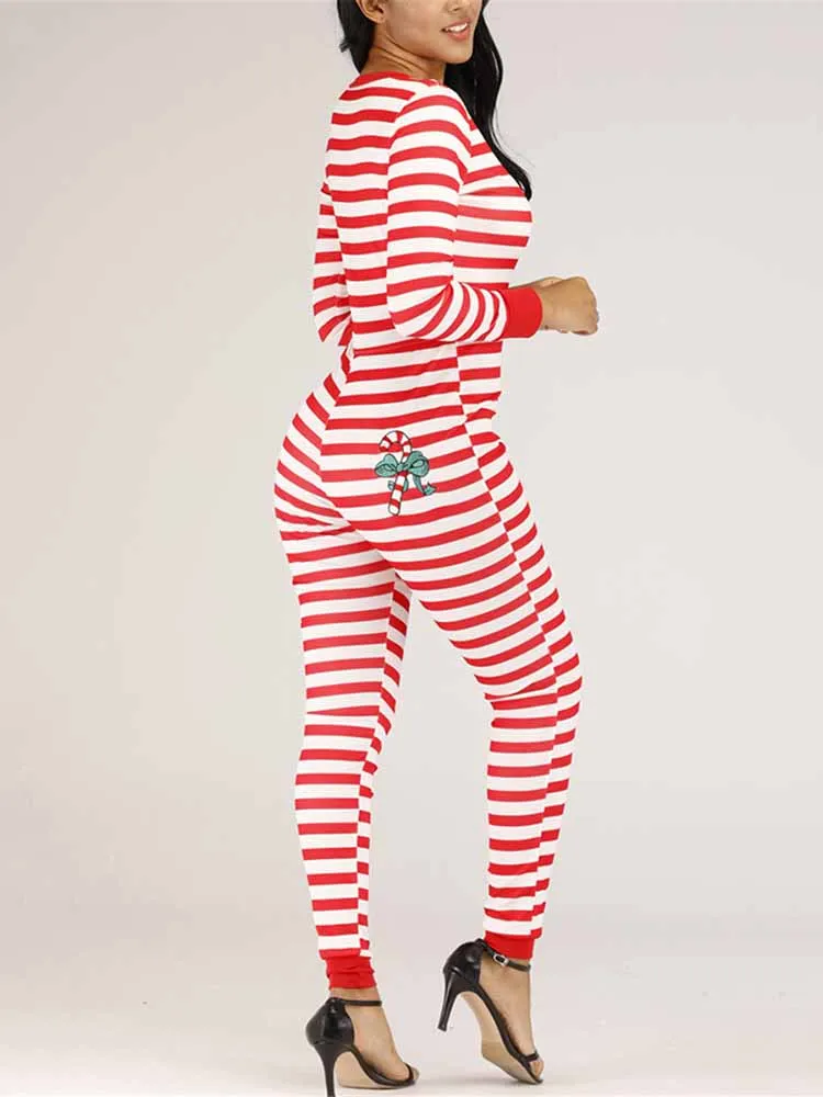 Christmas Striped Jumpsuit