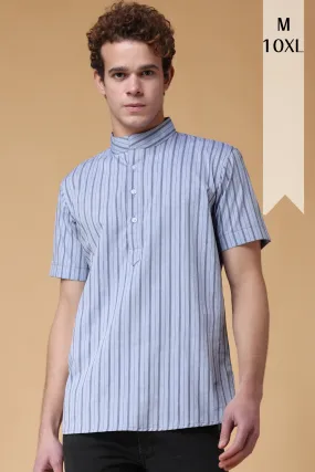 Dusty Grey Striped Kurta