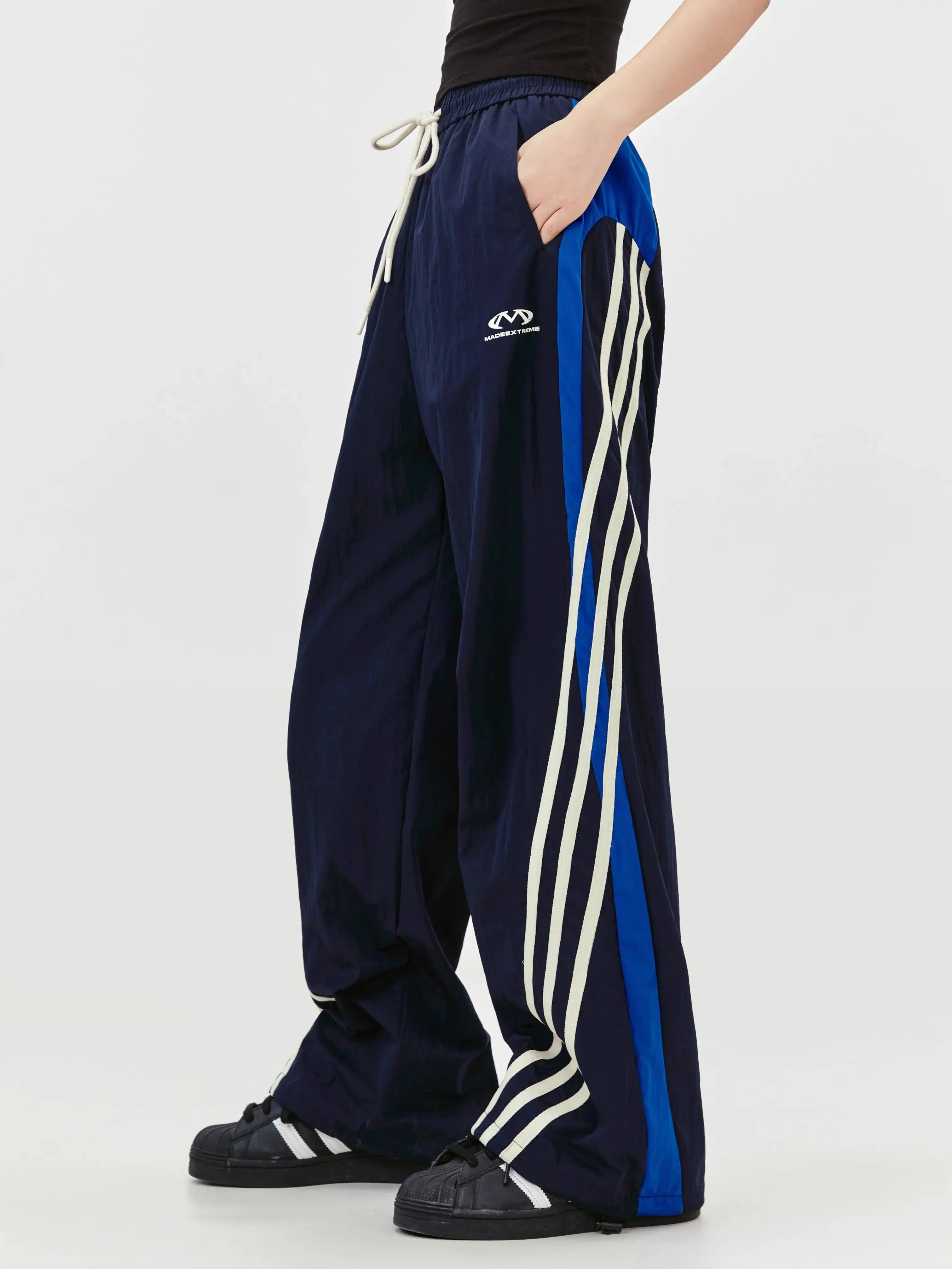 Stylish Elastic Striped Track Pants for Sports