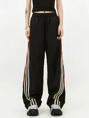 Stylish Elastic Striped Track Pants for Sports