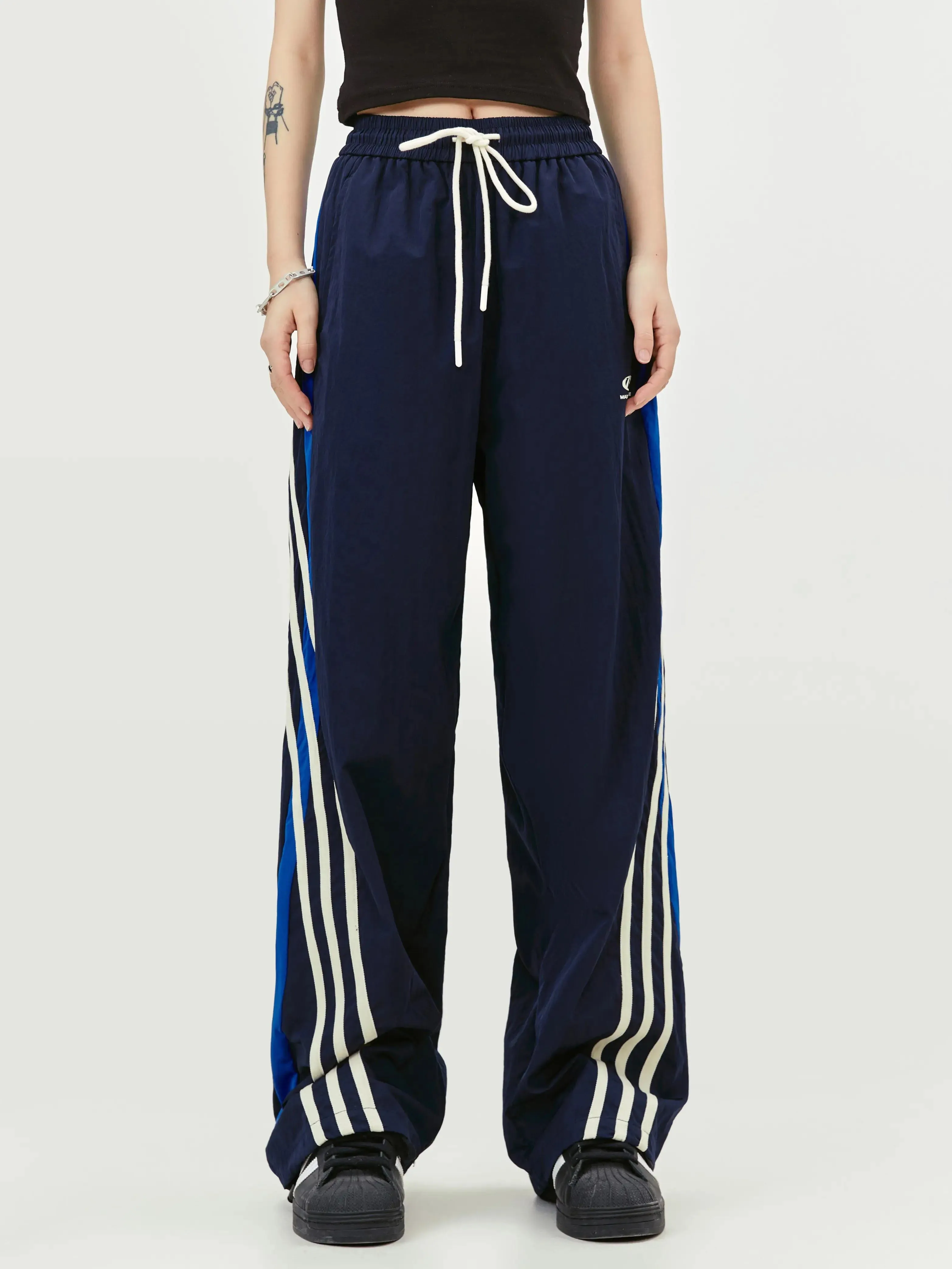 Stylish Elastic Striped Track Pants for Sports