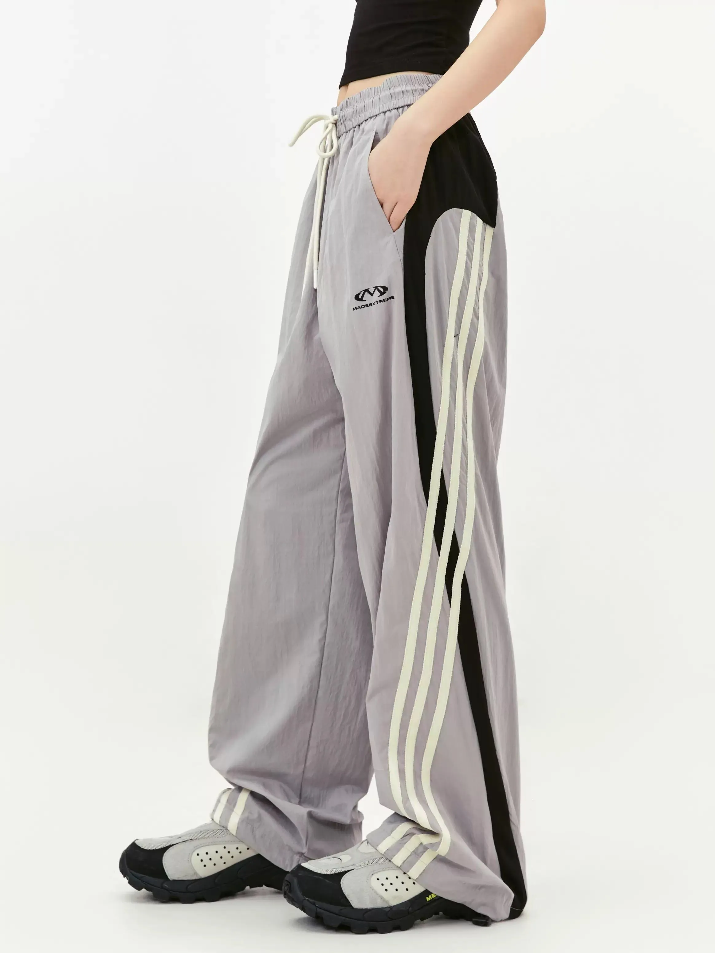 Stylish Elastic Striped Track Pants for Sports