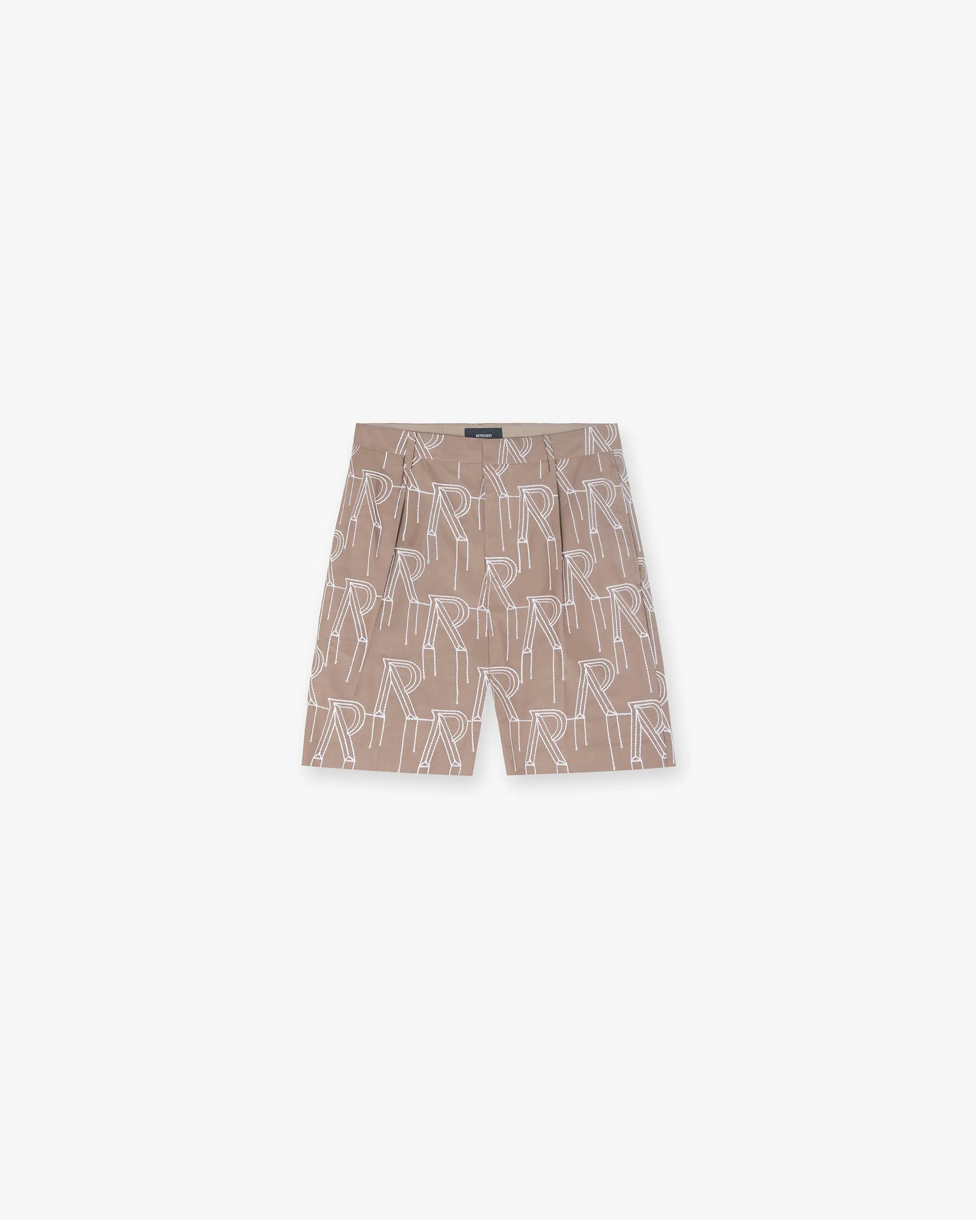 Embroidered Initial Tailored Short - Washed Taupe