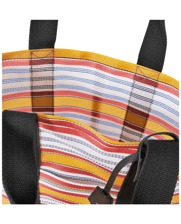 'Fala' Striped Hessian Tote