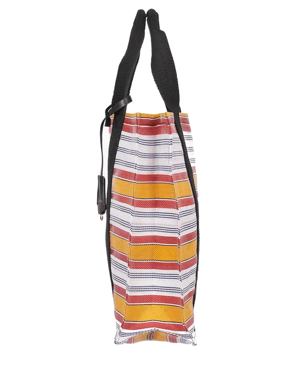 'Fala' Striped Hessian Tote