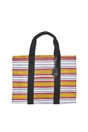 'Fala' Striped Hessian Tote