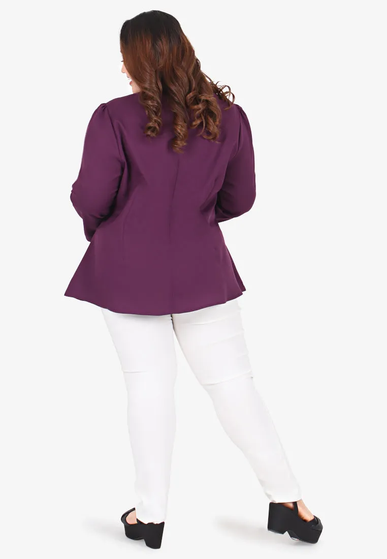 Florice Flare Waist Stylish Blouse - Purple