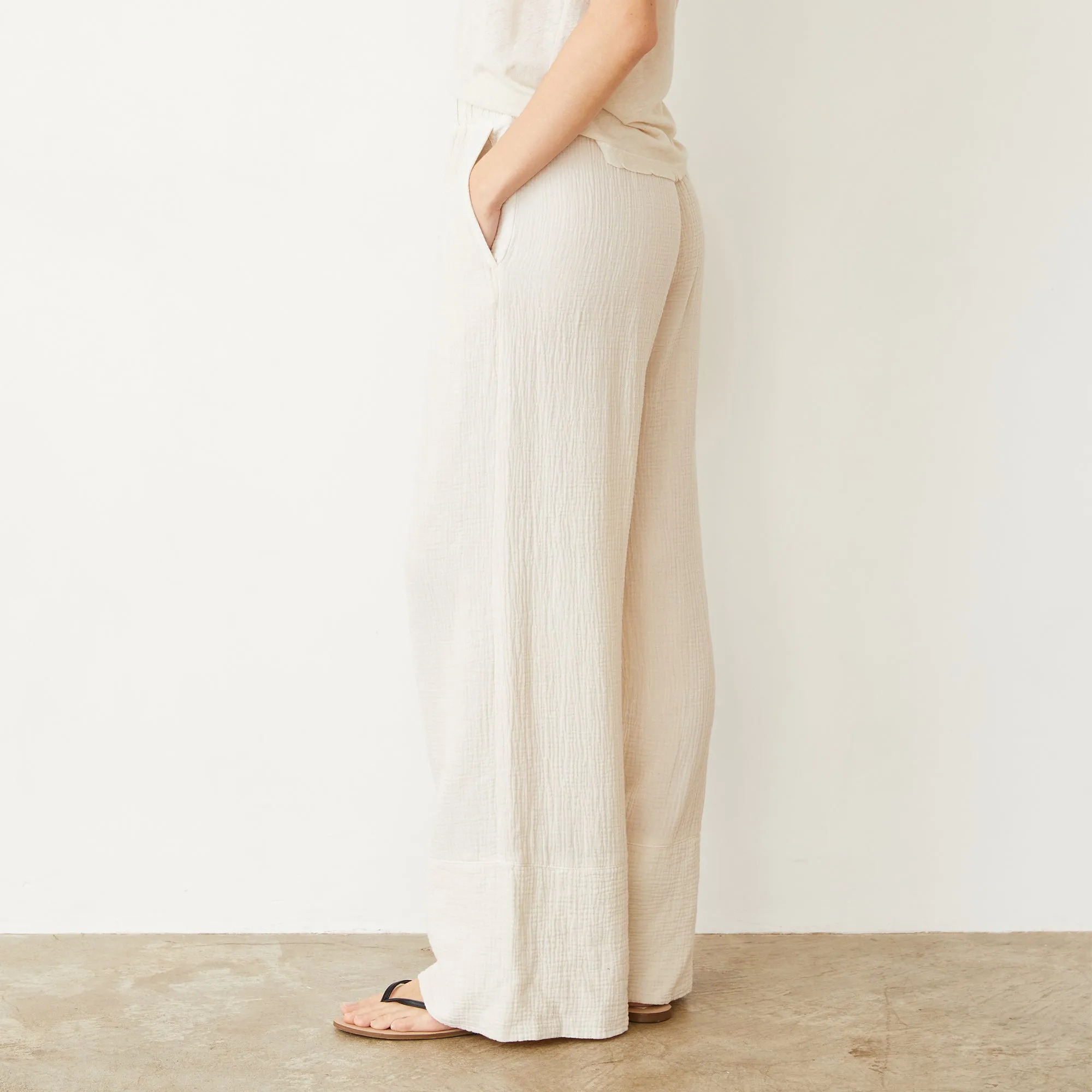 Gauze Wide Leg Pant