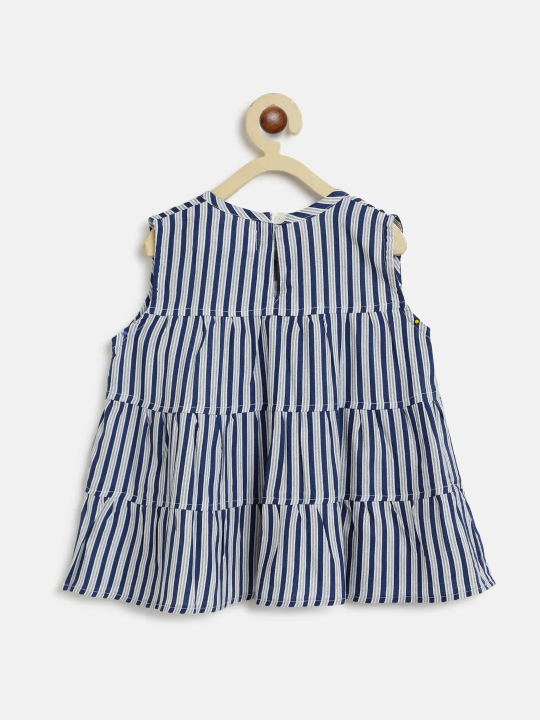 Girls Blue Striped Dress