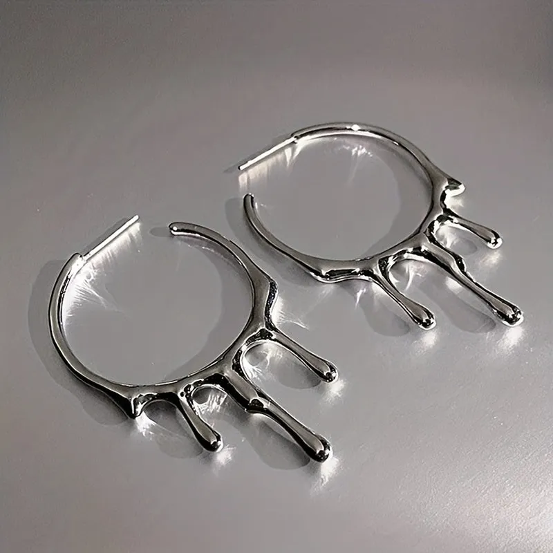 Gothic Punk Retro Style Irregular Hoop Earrings: A Unique Gift for the Stylish Woman in Your Life!