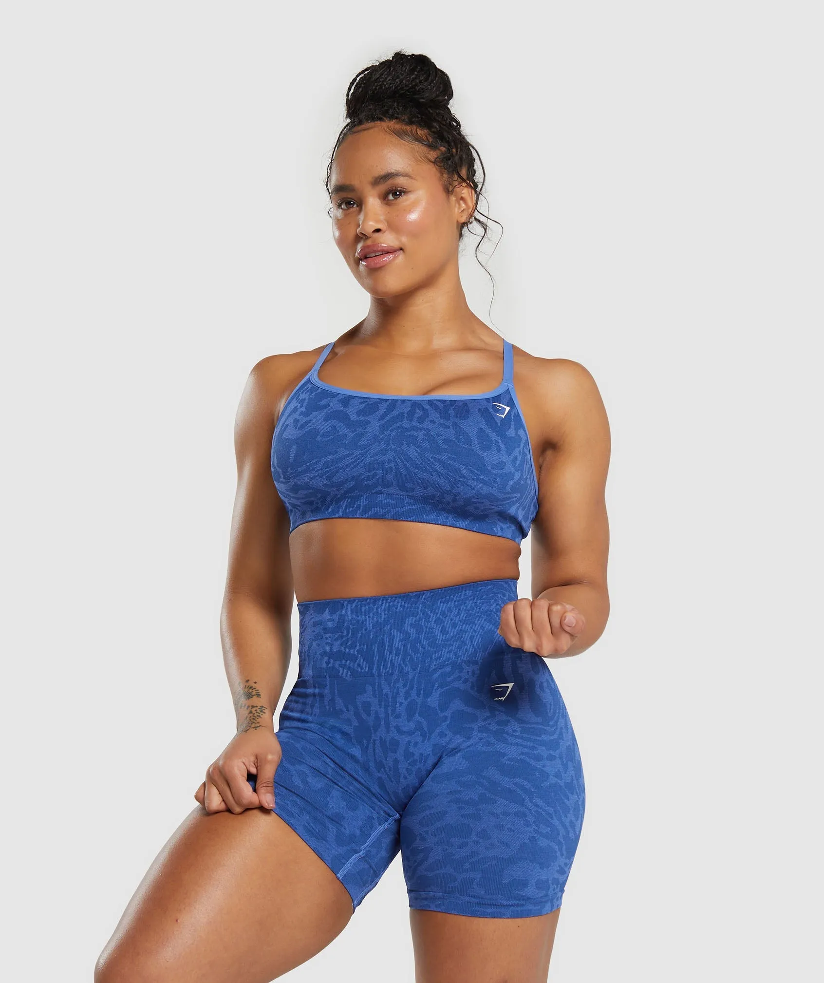 Gymshark Adapt Safari Tight Shorts - Wave Blue/Iris Blue