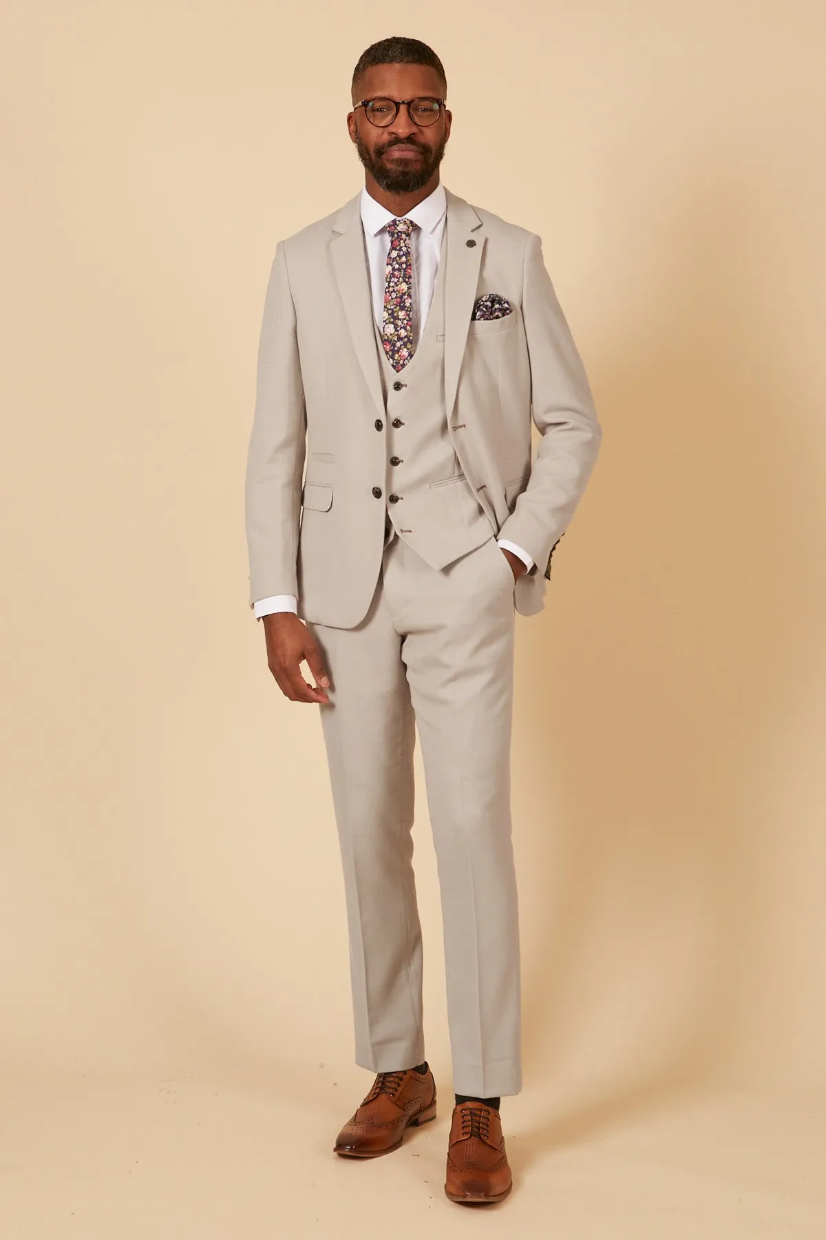 HM5 - Stone Tailored Three Piece Suit