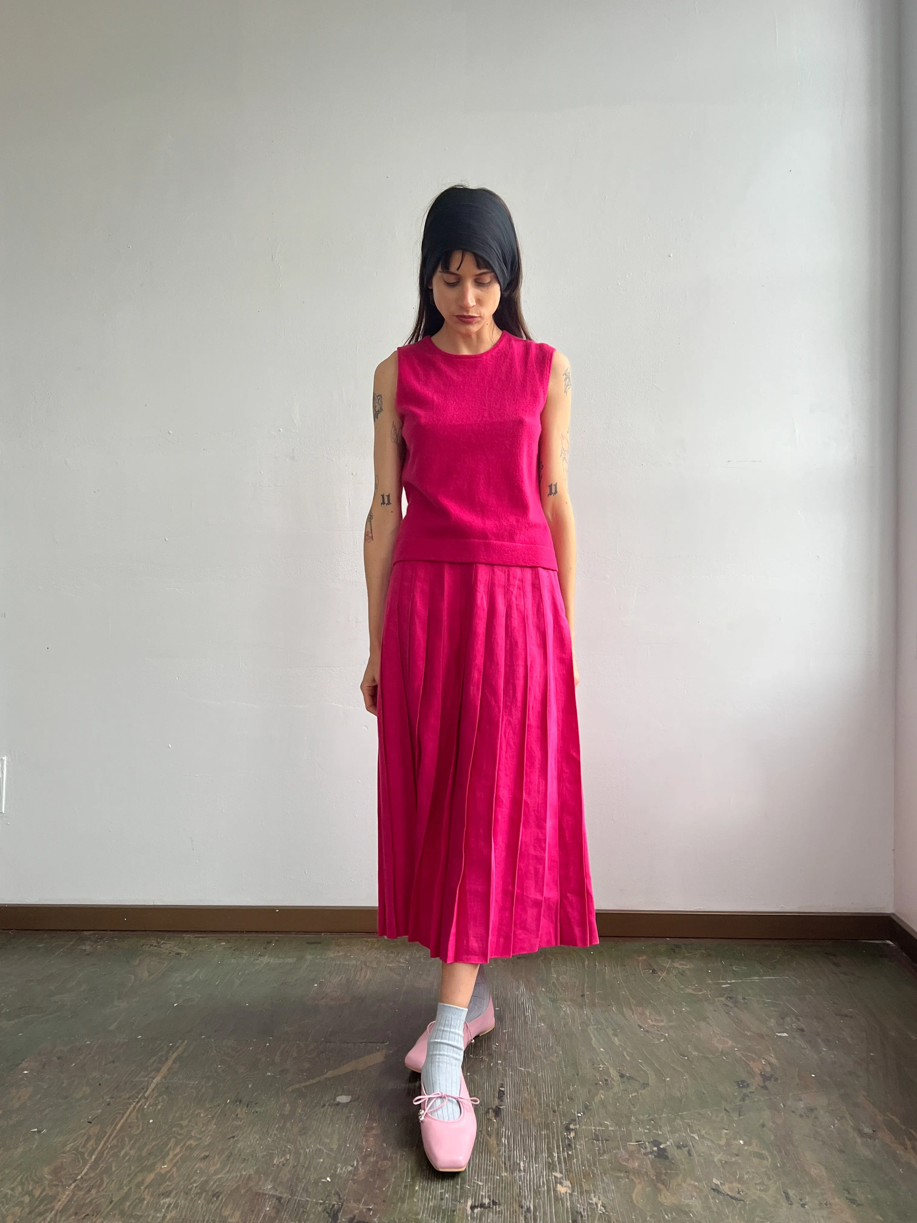 Hot Pink Sleeveless Cashmere (S)