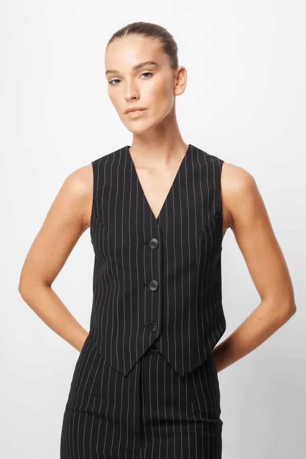 In Denial Vest Pinstripe