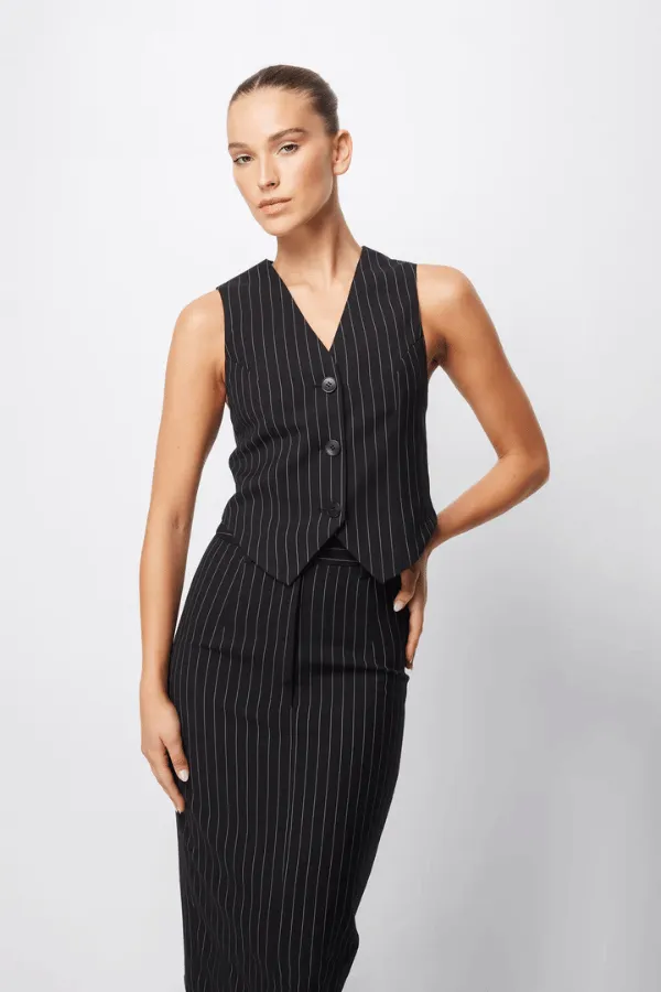 In Denial Vest Pinstripe