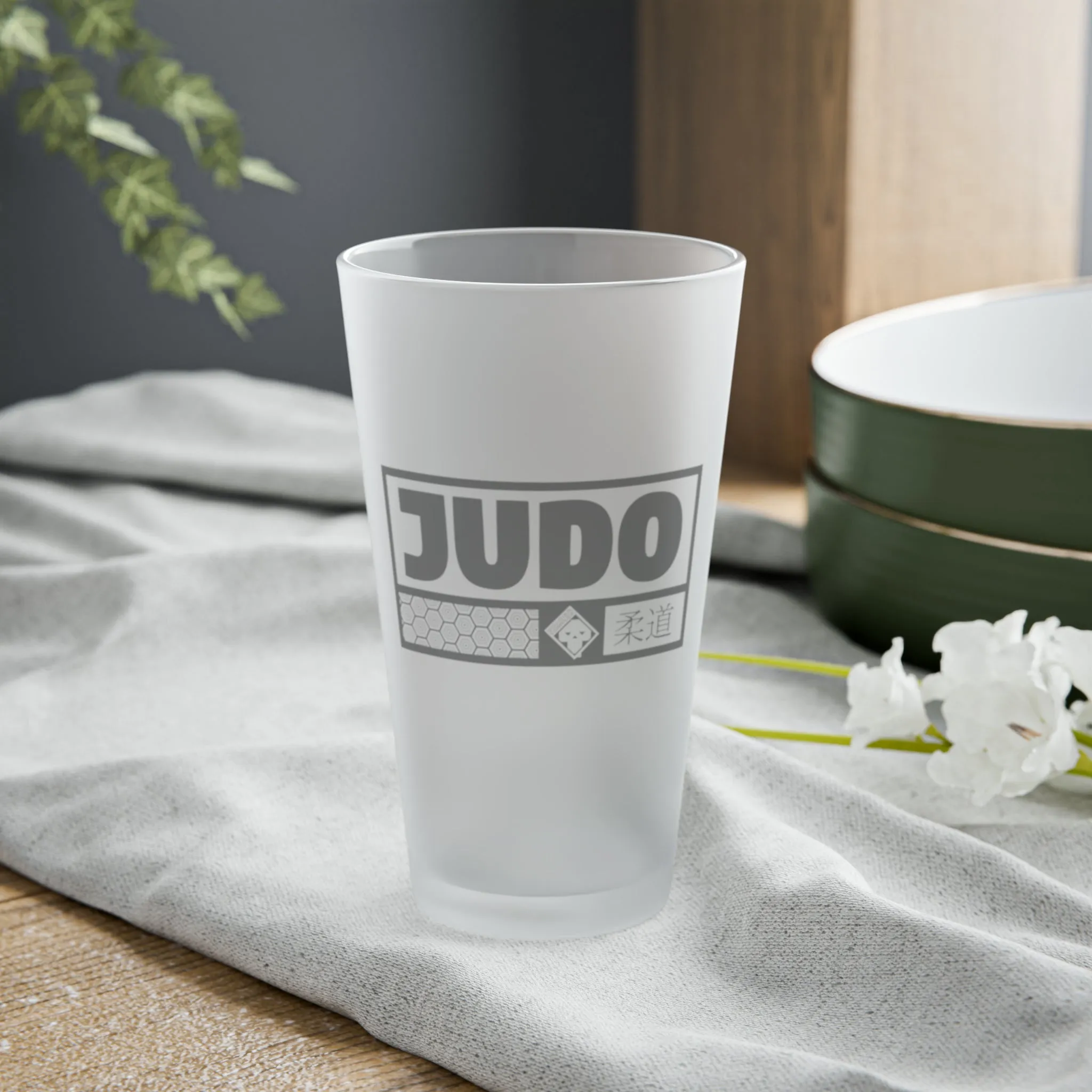 Judo Cheers: Elevate Your Drink with Stylish Martial Arts Glassware, 16oz