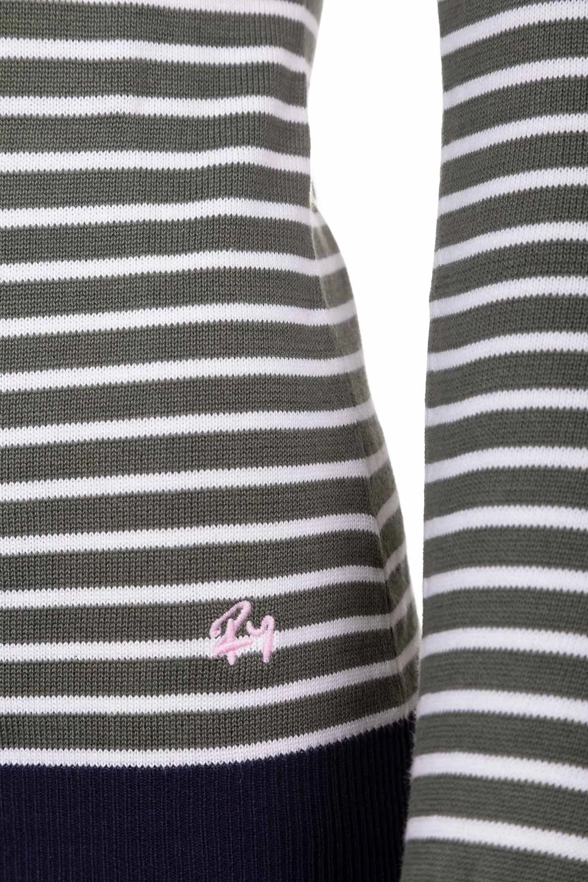 Ladies Striped Crew Neck Jumper