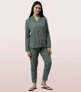 Lazy Pant Set | Cotton Flannel Woven Shirt And Pant Set