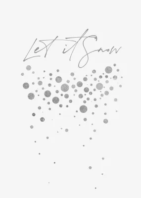 Let It Snow Typographic Wall Art Print , Contemporary and Stylish Christmas Decoration Alternative Xmas Decor