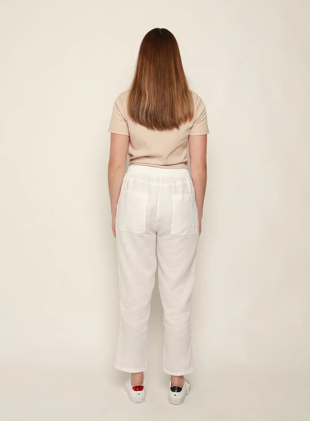 Maya Linen Pant-White