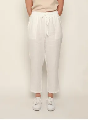 Maya Linen Pant-White